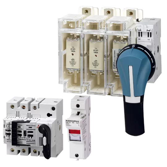 Fuse Protection, Fuses, bs88 fuses, bs88 fuse, socomec fuserbloc, fuse load break switch, fuse combination, fuse changeover switch